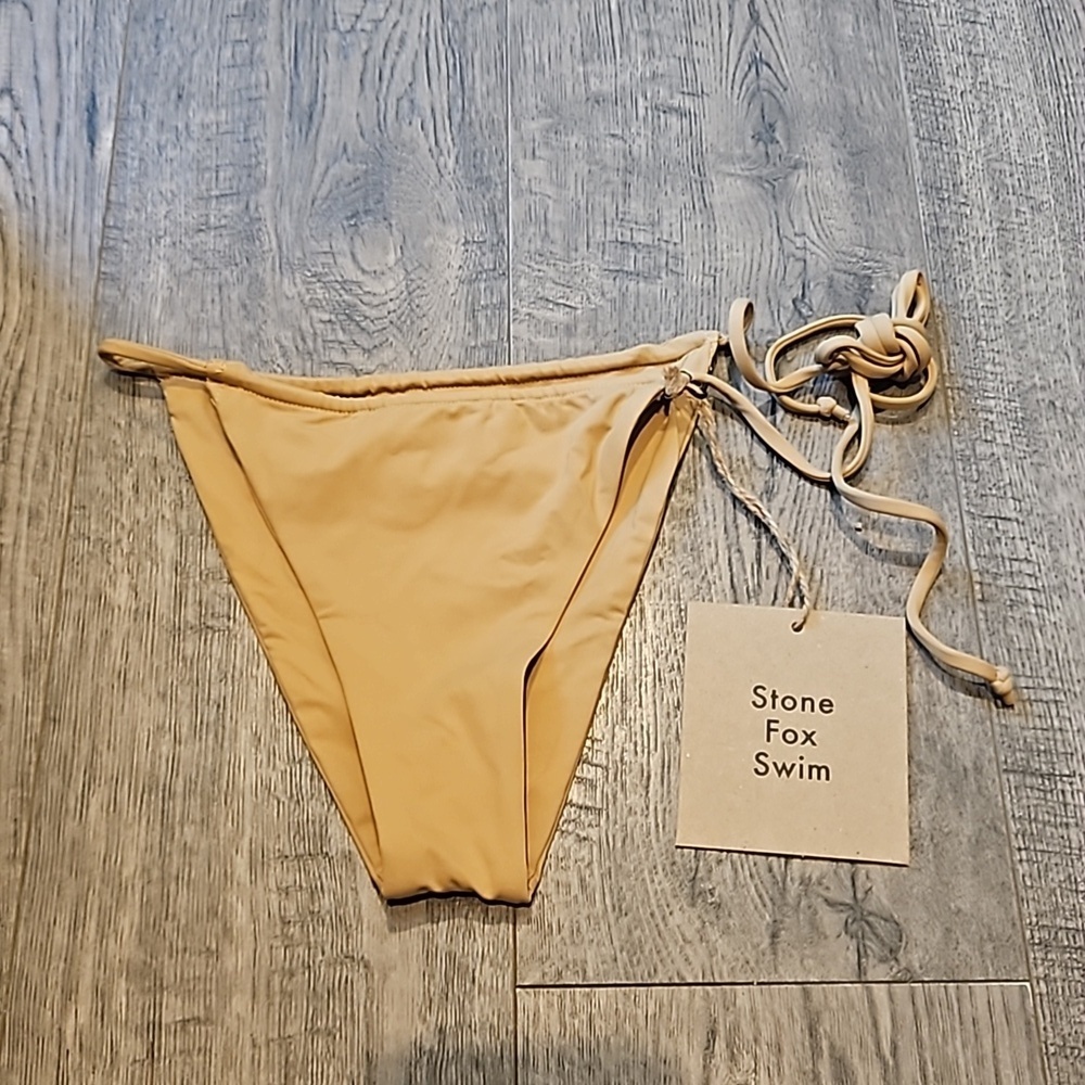 Stone Fox Swim Small Thong Side Tied Bikini Bottoms BNWT